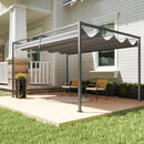 Pergola da Esterno 4x3 m con Tettuccio Retrattile in Metallo e Poliestere Grigio Scuro      