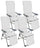 Lot de 4 transats pliants inclinables 59x76x109 cm avec repose-pieds en aluminium et textilène A