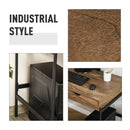 Scrivania Moderna 110x55x75 cm in Metallo e MDF Nero e Marrone