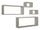 Ensemble de 3 étagères cubiques murales carrées et rectangulaires en panneaux de fibres de bois marron taupe Merlin