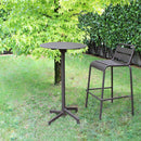 Tavolo Alto Vega Ø60x102 h cm in Acciaio Taupe