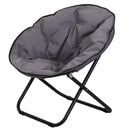 Sedia da Campeggio Pieghevole Imbottita 80x80x75 cm  Grigio