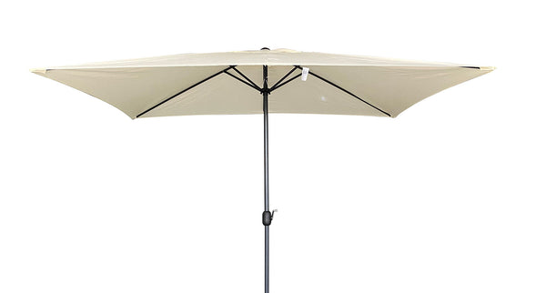 sconto Ombrellone da Giardino Rettangolare 300x200x240 cm in Acciaio e Poliestere Ecrù