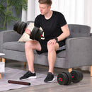 Set 2 Manubri Antiscivolo con 16 Dischi Pesi da 30 kg  totali e Connettore in Acciaio HDPE e Sabbia Nero      