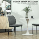 Set 2 Sedie da Pranzo Imbottite Schienale Ergonomico in Velluto Grigio   