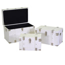 Set 3 Baule in legno bianco rettangolare 