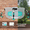 Avvolgitubo Automatico a Parete e Portatile Lunghezza 30+2 m con Sistema di Blocco e 7 Getti Verde e Grigio    