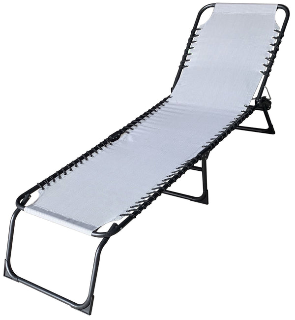 acquista Bain de soleil de jardin pliant 190x58x27 cm en métal et textilène gris