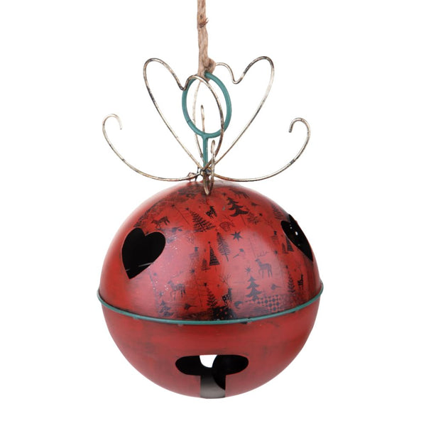 Décorations de Noël Sphère à Suspendre Ø 20 cm en Métal Rouge et Vert acquista
