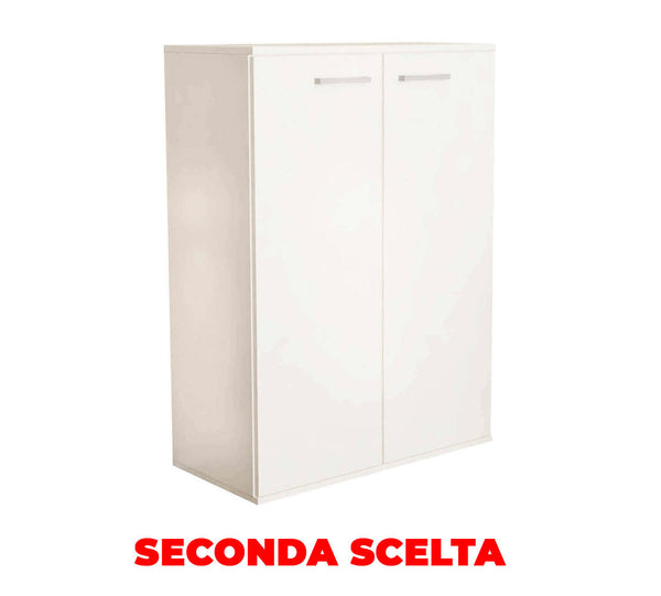 Meuble River 2 portes 68x34x93,5 cm en aggloméré bilaminé blanc deuxième choix sconto