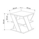 Tavolino da salotto 45x45x55 cm Cyclo antracite