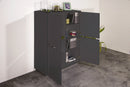 Credenza 4 Ante 100,1x41,4x126 cm Bloom Grigio Antracite Laccato Lucido