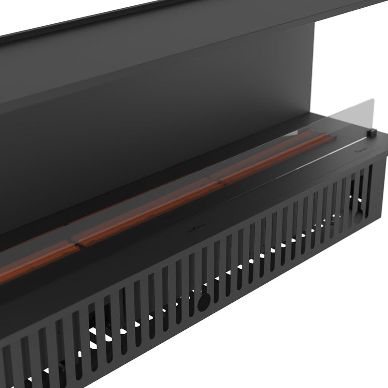 Camino a Vapore Elettrico  Da Incasso 180x50x40 cm Invapo Inside C1800 con Ricarica Automatica in Acciaio Verniciato Nero      