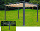 Gazebo a Pergola da Giardino in Alluminio 3x4 mt Telo Retrattile Bauer Panna