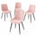 Set 4 Sedie da Pranzo Seduta Ergonomica 43x52x85 cm Struttura in Acciaio in Velluto Rosa