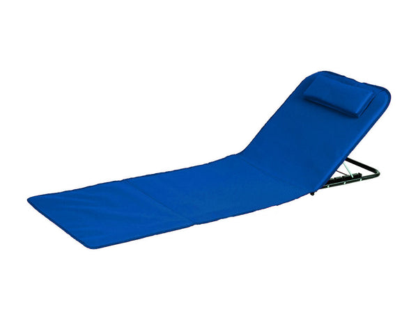 Stuoia Lettino da Spiaggia Rodi 49x170x26 cm Schienale Regolabile in Tessuto Oxford Azzurro acquista