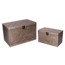 Set 2 Scatole in Legno marrone rettangolare 