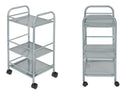 Carrello Portaoggetti da Cucina 40x35x75 cm 3 Livelli con Ruote Grigio