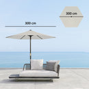 Telo di Ricambio per Ombrellone Ø3 m con Prese d'Aria per Telai in Legno e Acciaio Crema   