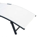 Lettino da Giardino Piscina Pieghevole Schienale Regolabile Crema Bianco 180x63.5x65 cm