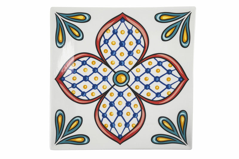 Set 6 Piatti Piani Quadrato in Porcellana 30 cm Villa d'Este Home Tivoli Barrio