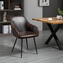 Sedia Imbottita 61x58x84 cm in Similpelle Marrone