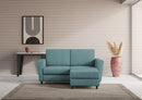 Divano 2 Posti con Pouf 152x155x85 cm Yasel in Tessuto Petrolio