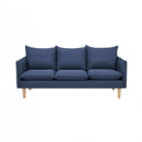 Divano 3 Posti Florin 188x84x51 h cm in Tessuto Blu