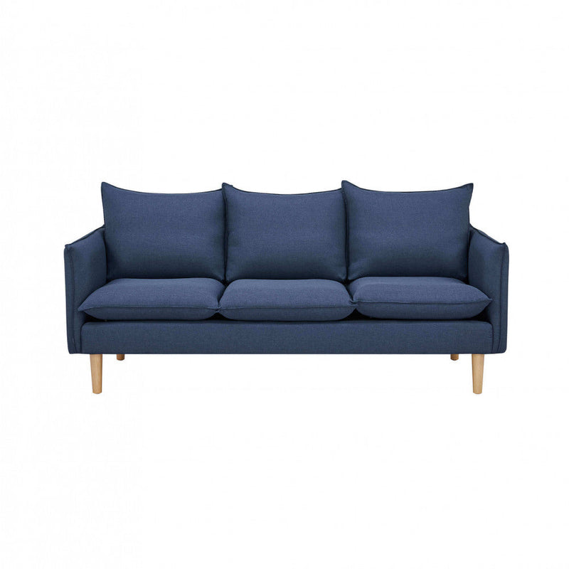 Divano 3 Posti Florin 188x84x51 h cm in Tessuto Blu