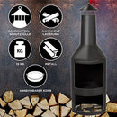 Stufa a Legna da Giardino 134x44,5 cm in Acciaio con Attizzatoio Nero 