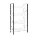 Libreria in Legno 139x73x35 cm Scaffale 4 Ripiani per Ufficio Bianco