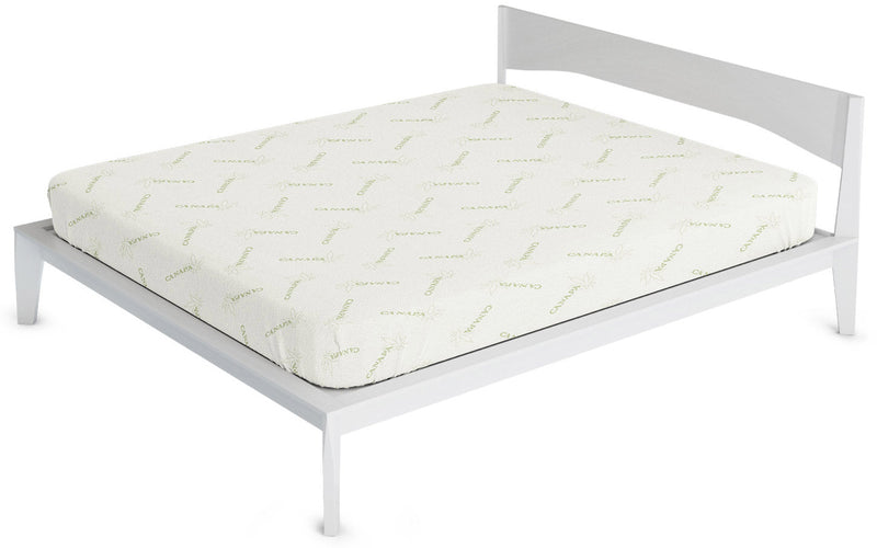 Coprimaterasso in Poliestere e Fibra di Canapa Verde Chiaro Varie Misure