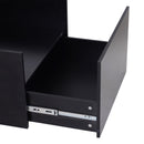 Scatola Multiuso in Legno con Cassetto Scorrevole Nero 70x60x42 cm 