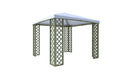 Telo di Ricambio per Gazebo 300x300 cm con Bordo Dritto in PVC Impermeabile Bianco 