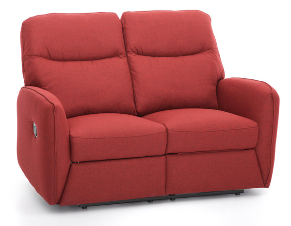 prezzo Canapé 2 places avec fauteuil inclinable manuel en tissu rouge Kube