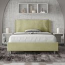 Letto Matrimoniale Francese Imbottito in Microfibra Antea Large Tè Verde Varie Misure