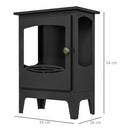 Camino a Bioetanolo da Pavimento 36x26x54 cm Bruciatore da 1,2L in Acciaio Inox Nero 