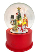 Ampolla Natalizia a Batteria 17x13x13 cm in Resina con Schiaccianoci Musica e Luci