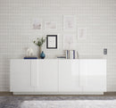 Madia Design Moderno 4 Ante Jupiter 241x44x90 cm Bianco laccato lucido