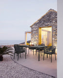 Set 4 Sedie 57x60x80h cm con Braccioli e Cuscini Florencia Antracite