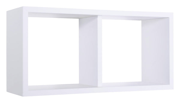 acquista Etagère rectangulaire 2 compartiments muraux 70x30x23,7 cm en bois fibre Morgana Maxi Blanc
