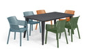 Set 6 Sedie da Giardino 61x54x79h cm Keter Elisa Chair Verde Arancio e Azzurro
