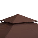 Tetto di Ricambio per Gazebo 3x3m a 2 Livelli e Resistente ai Raggi UV   Caffè