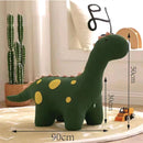 Sedia Poltrona per Bambini a Forma di Dinosauro 90x30x50 cm con Seduta Morbida Verde Scuro