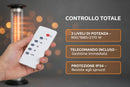Stufa Elettrica ad infrarossi da Esterno 38,8x41,7x 166,8 cm in Fibra di Carbonio con Luce Led Skyline Pro Bianco