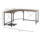 Scrivania da Ufficio ad Angolo Porta PC 150x150x75 cm in Legno e Metallo  Nero e Marrone