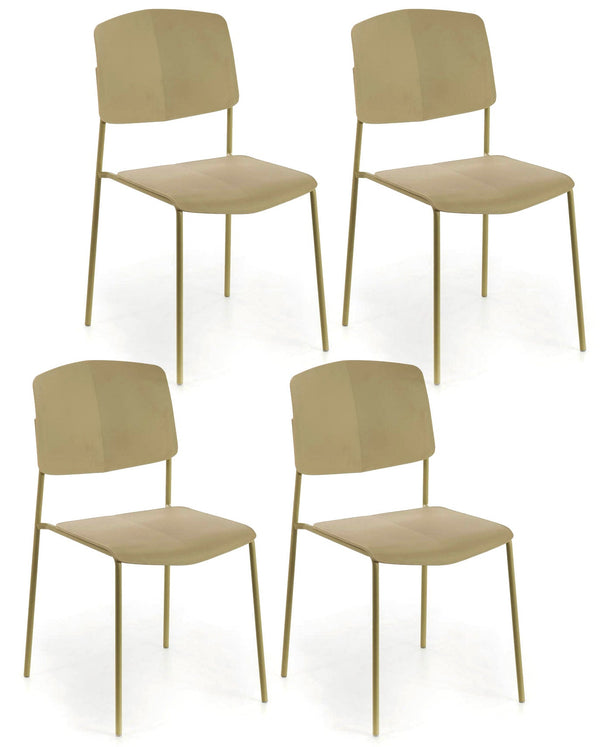 sconto Set 4 Sedie 52x52xH79 cm in Polipropilene Mars Giallo