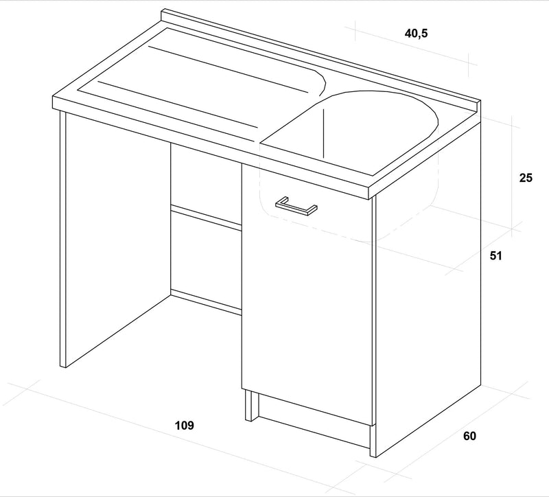 Lavatoio e Coprilavatrice 109x60x89cm Asse in Termoplastico Montegrappa Marella Bianco Destro