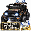 Macchina Elettrica per Bambini Fuoristrada Toyota Fj Cruiser 12V Telecomando Ruote in Gomma e Sedile in Pelle Nero e Mimetico