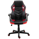 Sedia da Gaming Girevole Reclinabile in Similpelle  Nera e Rossa